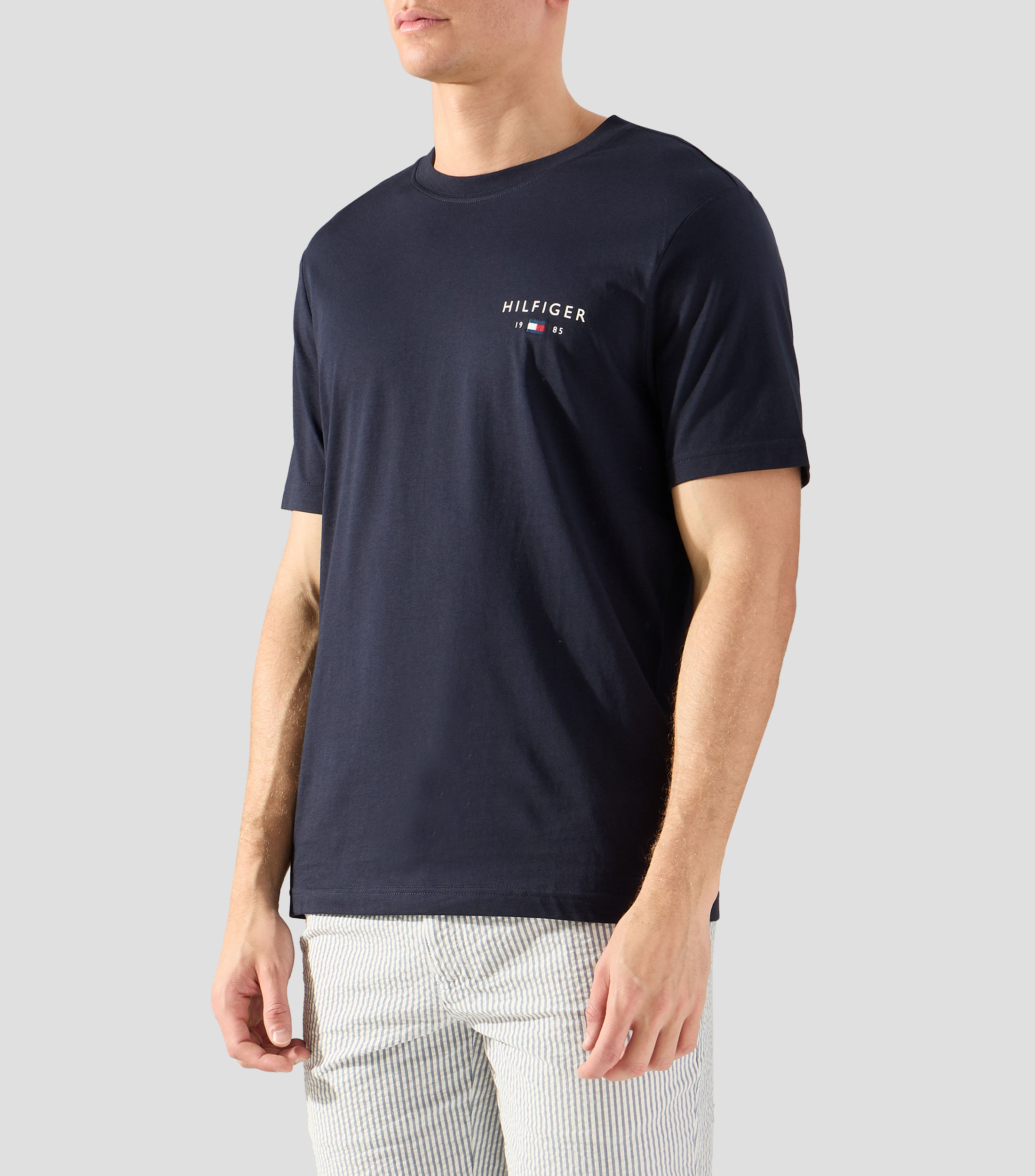 Playera de cuello redondo con manga corta estampada Hombre